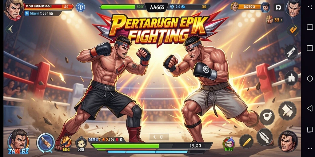 Gameplay AA666 menampilkan pertarungan spektakuler yang mendebarkan.