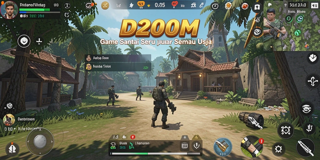 Tampilan gameplay D200M dengan grafis ceria dan tantangan seru.