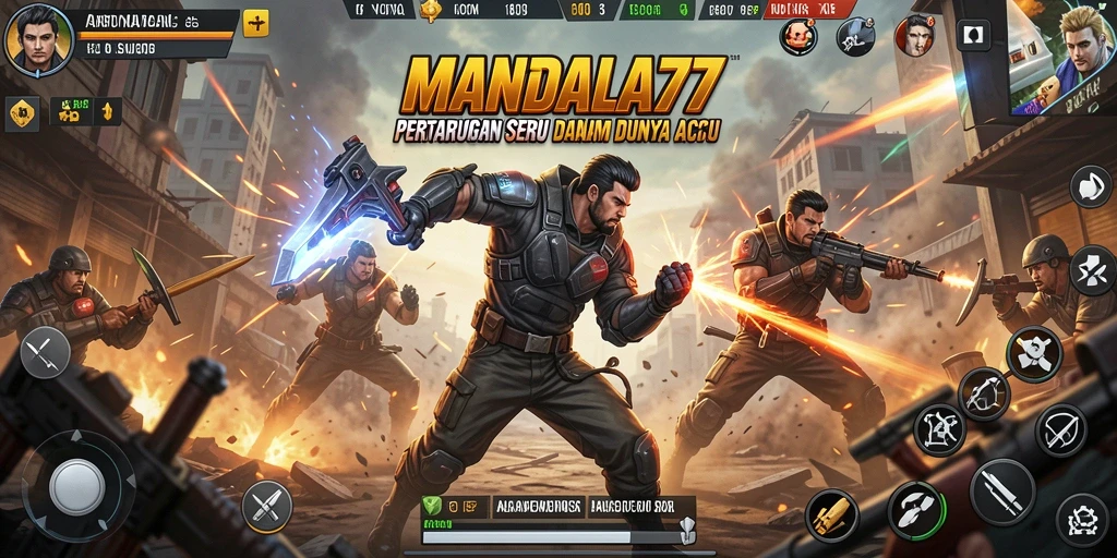 Tampilan gameplay seru dan penuh aksi dari MANDALA77.